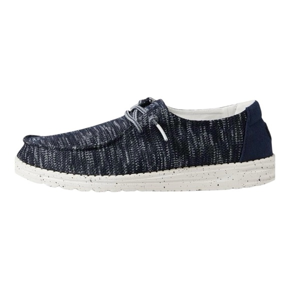 Hey Dude Wendy Sox Navy Blue and White Slip-On Loafers - Picture 2 of 10